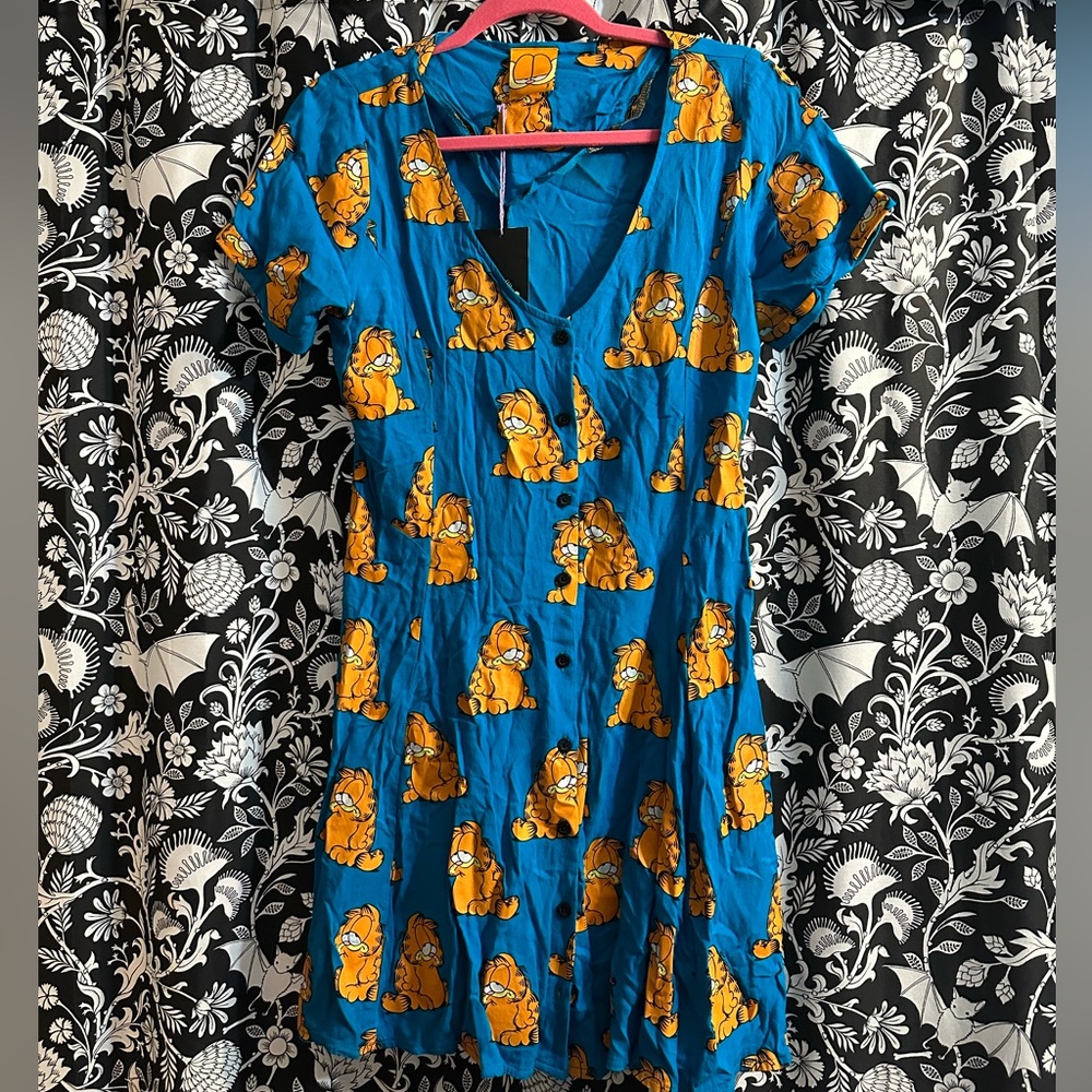 LAZY OAF X GARFIELD BLUE DRESS SIZE SMALL LIKE NEW
